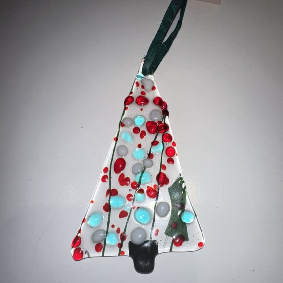 #1779 CRHISTMAS TREE ORNEMENT OR PACKAGER ADORNMENT CLEAR W/ COLOR ORNEMENTS  CO - Picture 3 of 11